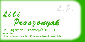 lili proszonyak business card